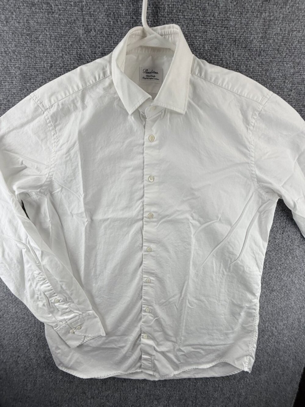 Stenstroms Cotton Fitted Body Twofold Super 16.5 White Button Up Solid Elegant
